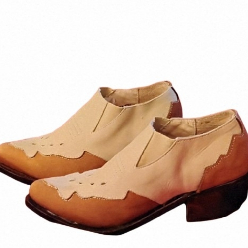 Jeffrey Campbell Western Ankle Booties 9M 2 Tone Suede Cuban Heel